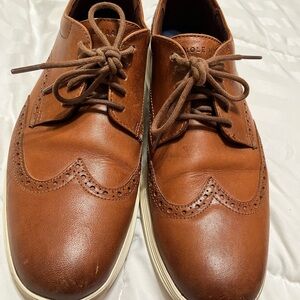 Cole Haan Men's Tan Leather Wingtip Derbys